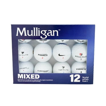 Mulligan Recycled White Golf Balls, Mixed, 12-Pack