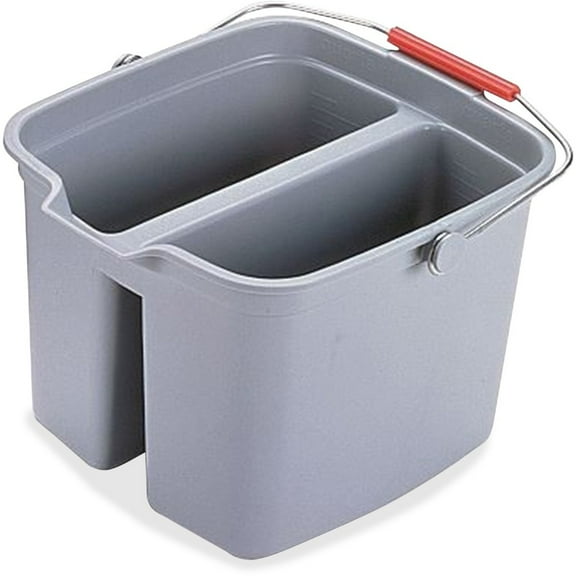 Rubbermaid Commercial Double Pail - Sturdy Handle - 10.1" x 13.9" - Plastic - Gray - 1 Each