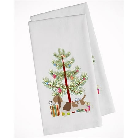 

Basset Hound Merry Christmas Tree White Kitchen Towel - Set of 2