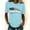 Light blue, variant on VLOOCKLW Patriotic Shirts Women Graphic 2026 Trendy Printed Casual Short Sleeve Round Neck Top Independence Day