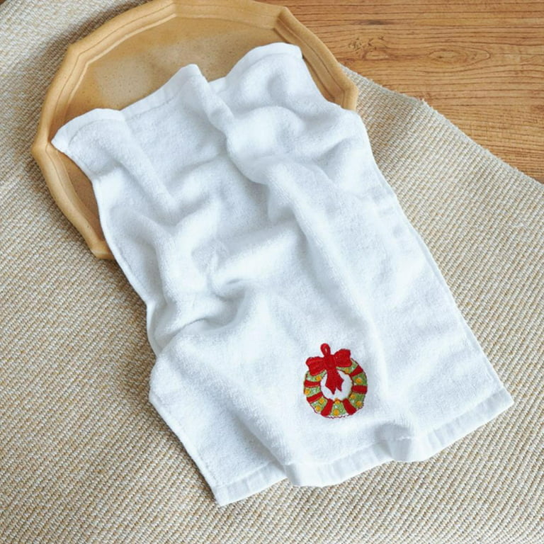 Embroidered Kitchen Towels, Christmas Theme, Waffle Weave Terry Cloth, Very  Large Towel 