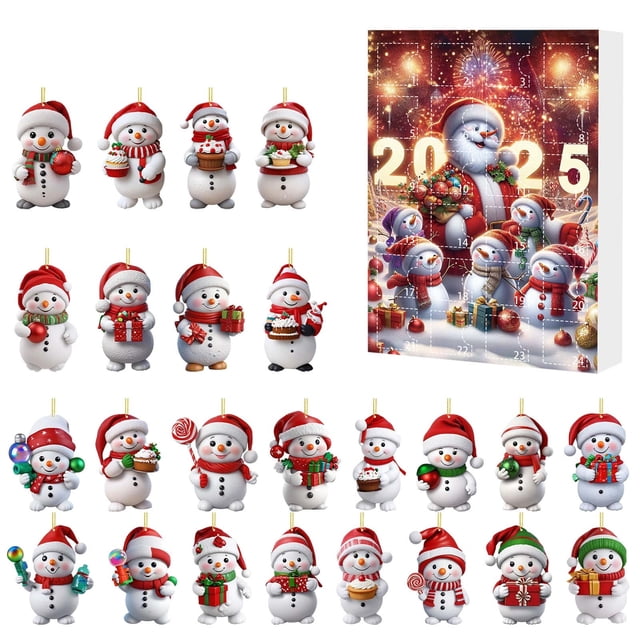 Calendario de cuenta regresiva para Navidad, linda decoración acrílica, caja de regalo navideña para familiares y amigos, bola decorativa.