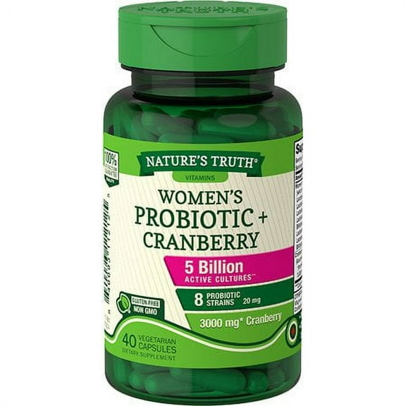 Nature's Truth Women's Probiotic Plus Cranberry Vegetarian Capsules (Pack of 6)