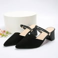 thumbnail image 6 of QNANSPI Women's Wedge Heel Shoes, Summer Casual Footwear for Women, Women Pointed Toe Closed Front Mule Shoes With Low Broad Heel In Solid Color Summer Footwear, 6 of 6