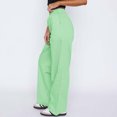 thumbnail image 4 of Timegard Work Pants for Women Striped Elastic High Waist Wide Leg Business Casual Loose Trousers Fall, 4 of 7
