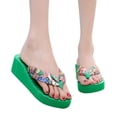 thumbnail image 3 of ZTTD Fashion Spring And Summer Women Slippers Flip Flops Thick Bottom Wedge Heel Colorful Casual Beach Shoes Women's Slipper A, 3 of 9