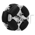 thumbnail image 2 of Rueda Omni De Robot, Rueda Omni De Aluminio Doble Negra Plateada De 38 Mm Para Plataformas De Robot Para Juguetes Pequeños, 2 of 7
