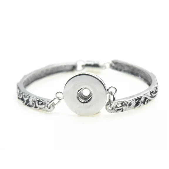 HOOUN Lots Style Drill Snap Bangle Bracelet Fit 18mm Chunk Charm Snap Button Jewelry -#07