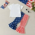 thumbnail image 4 of LWNYDPLSD Kids Fourth of July Outfit 1st Birthday Set for Toddler The Beautiful American Short Sleeve Retro Shirt Top+ USA Flag Bell Bottoms Pants 4th Of July Set Baby Girl Clothes, 4 of 9