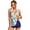 Blue, variant on Alove Bathing Suits Women Swimsuits Tankini for Women with Shorts Flower Style Two-Piece Bikini Set