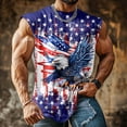 thumbnail image 4 of adaychics Men's Patriotic Tank Tops American Flag Eagle Summer Patriotic Vests Fashion Sleeveless Shirts for Gym, 4 of 6