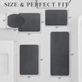 thumbnail image 3 of CHAKME 5 Pcs Bathroom Rugs Set Non Slip Absorbent Machine Washable Large 20"x46" & 32"x20" Long 24"x17" Small 18"x16" U Shaped 24"x20" Memory Foam Toilet Mat, 2U Dark gray, 3 of 5