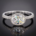 thumbnail image 4 of Rosec Jewels IGI Certified Lab Grown Diamond Bezel Set Engagement Ring 2 Carat - E-VS1 Quality - with Jewelry Box, 14K White Gold, US 6.50, 4 of 7
