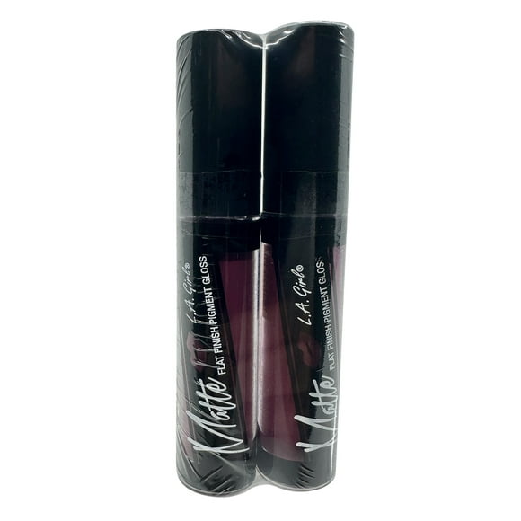 L.A. Girl Matte Flat Finish Pigment Gloss GLG843 Rebel 0.17 OZ Set of 2
