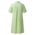 thumbnail image 5 of B91xZ Robe Fluide pour Femmes à Manches Courtes, Col en V, Taille à Nouer, Asymétrique, Robe de Cocktail Unie, Vert TTG, 5 of 5