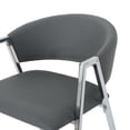 thumbnail image 5 of GDF Studio Christian Modern Faux Leather Upholstered 28.5 Inch Barstool, Set of 2, Gray and Chrome, 5 of 7