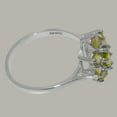 thumbnail image 4 of LBG British Made 925 Sterling Silver Natural Peridot Womens Statement Ring - 33 size options - Size 10, 4 of 6