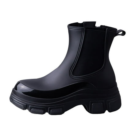 

Fukaraa Women Stylish Mid Calf Rain Boots for Fall 2024 Trendy Slip On Comfortable Non Slip
