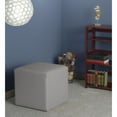 thumbnail image 4 of Regency Upholstered Soft Jean Plush Square Ottoman - Grey, 4 of 4