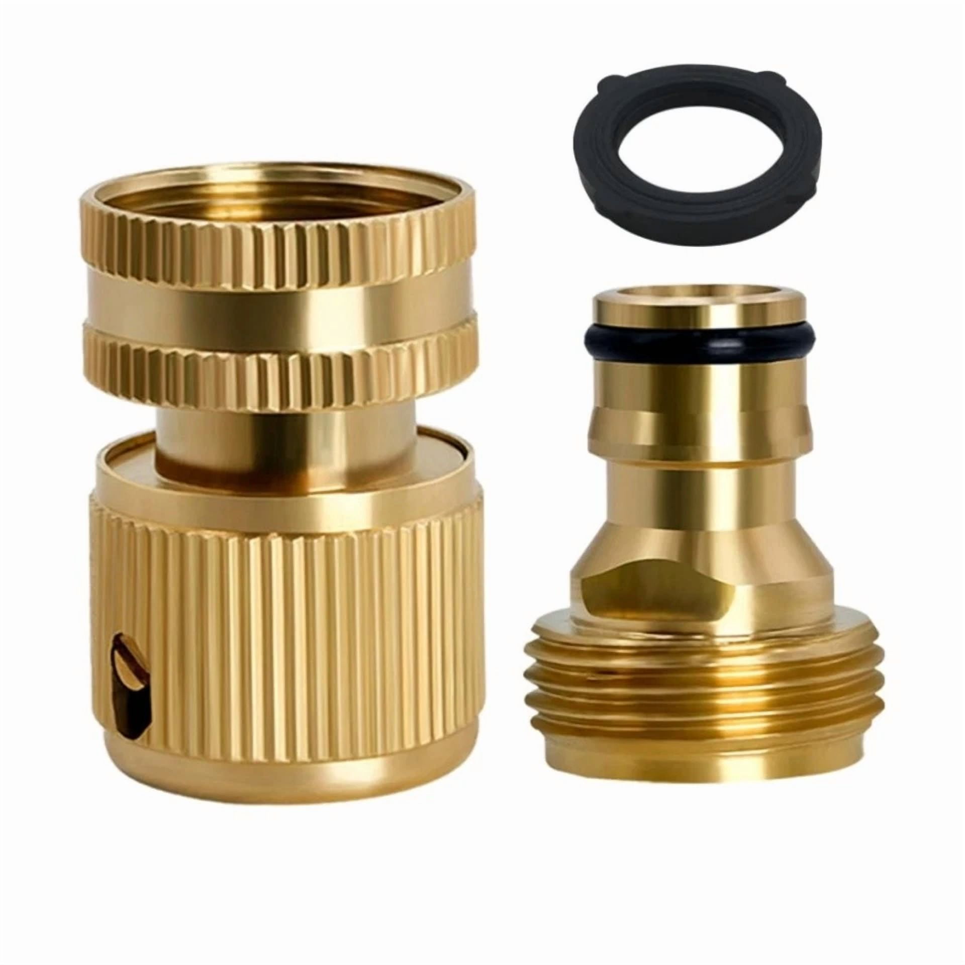 PURELY- Garden Hose Quick Connector. ¾ Inch Ght Solid Brass Easy Connect Fittings