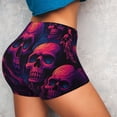 thumbnail image 4 of Fotbe Purple-Red Skull Shorts Sin Costuras – Shorts Deportivos de Cintura Alta para Mujer, Elásticos para Gimnasio, Yoga, Running o Ciclismo-Small, 4 of 8