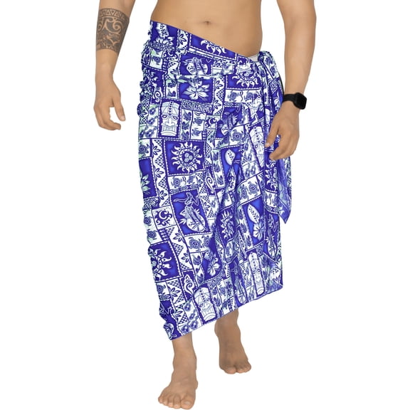 HAPPY BAY Men's Pareo Standard Surfing Sarong Full Beach Wrap One Size Dodger, Sun Summer Vacation Party