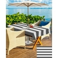 thumbnail image 4 of Outdoor Tablecloth with Umbrella Hole and Zipper Classical Stripe Rectangle Tablecloths 60x102 Waterproof Outside Table Cloths Dark Grey Patio Table Cover for Outdoor Tables Picnic Garden Party, 4 of 6