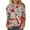 Red, variant on Lolmot Plus Size Tops for Women Christmas Snowman Snowflake Santa Print Blouse Round Neck 3/4 Sleeve Fashion Fall Tops