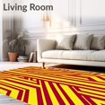 thumbnail image 2 of ODIKA 8'x10' Machine Washable Non-Slip Area Rug, Dynamic Striped Athletic with Distinctive Chevron Accents High Traffic Rug with Pad, Yellow, 669816, 2 of 8