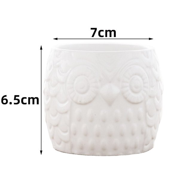 Good-quality Owl Ceramic Flowerpot Cartoon Vase Personality Creative Cactu Succulent Plant Poted Desktop Garden Decoration He Qiyong unisex