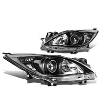 DNA Motoring For 10-13 Mazda 3 JDM Black Clear Corner Projector Headlight Lamp Pair Replacement