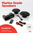 thumbnail image 3 of Pyle PLMRKT46BK Récepteur Stéréo et Haut-Parleur Bluetooth Marin 5.25 Pouces, Noir, 3 of 7