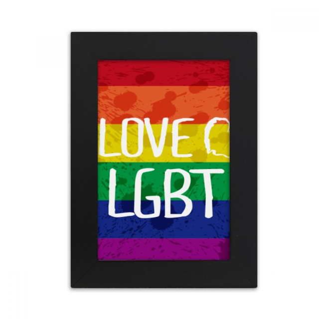 Love LGBT Rainbow Ink Heart Desktop Photo Frame Picture Display Art Painting Exhibit