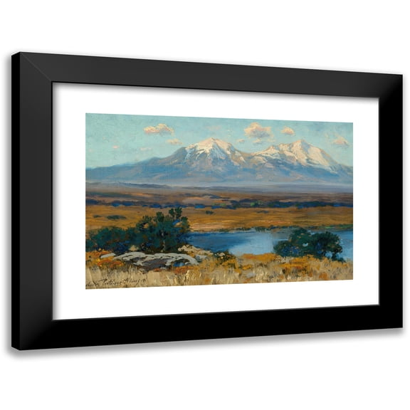 Charles Partridge Adams 14x11 Black Modern Framed Museum Art Print Titled - Spanish Peaks, Colorado (1911)