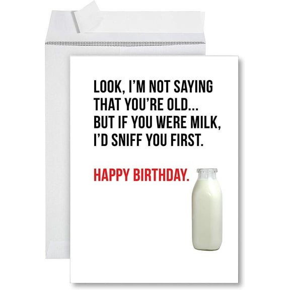 Koyal Wholesale Funny Jumbo Birthday Card With Envelope 8.5 x 11 inch, If You were Milk, I'd Sniff You First