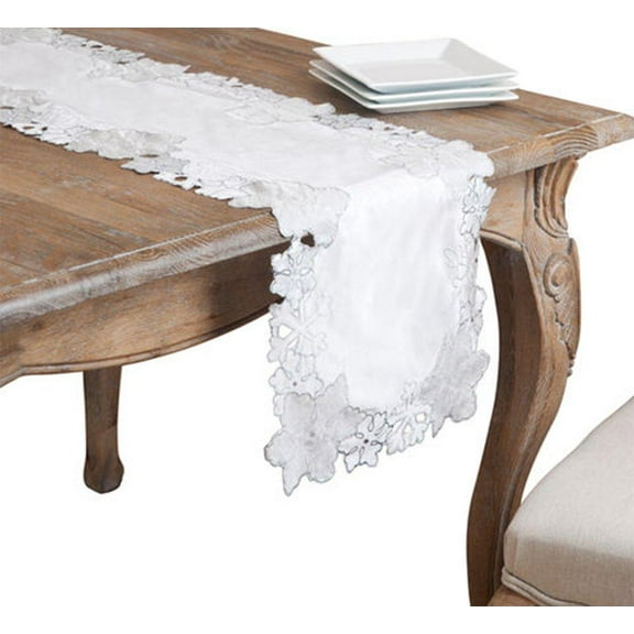 Elegant Embroidered and Cutwork Snowflake Tablecloth Linen Collection