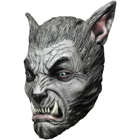 Silver Beast Wolf Latex Mask Adult Halloween Accessory