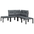 thumbnail image 3 of vidaXL Patio Lounge Set Outdoor Patio Furniture Black and Gray Poly Rattan, 3 of 11