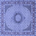 thumbnail image 1 of Ahgly Company Machine Washable Indoor Square Medallion Blue Traditional Area Rugs, 5' Square, 1 of 4