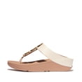 thumbnail image 2 of FitFlop Women's Fino Resin Hoop Leather Toe Post Wedge Sole Thong Sandals, 2 of 7