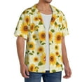 thumbnail image 2 of Kdxio Men's Hawaiian Shirt for Men Short Sleeve Shirt European-style Pattern Sunflower Summer Casual Holiday Beach Button Down T-Shirts, 2 of 5
