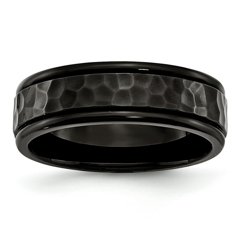 7 mm Matte Black Stainless Steel Ring, In stock!