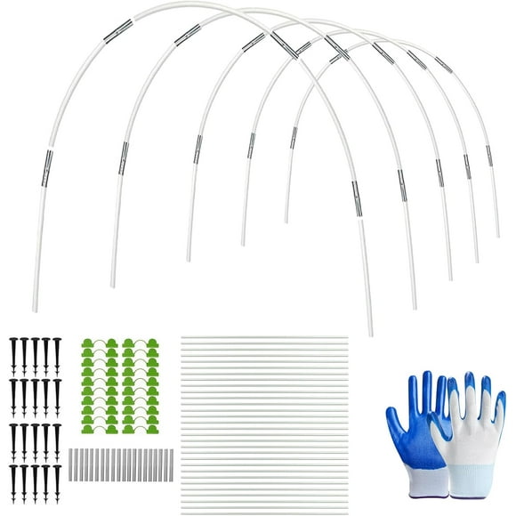 30 PCS Garden Hoops Grow Tunnel, 20in Greenhouse Hoops for Raised Beds, Fiberglass Garden Hoops Kit, Support Hoops Frame for Garden Netting, Small Greenhouse Kit