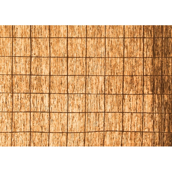 Ahgly Company Indoor Rectangle Checkered Orange Modern Area Rugs, 3' x 5'