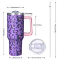 thumbnail image 2 of Leopard Print 40oz Tumbler– Stainless Steel Insulated Tumbler with Handle and Straw, Large Capacity Travel Cup for Hot & Cold Drinks, 2 of 6