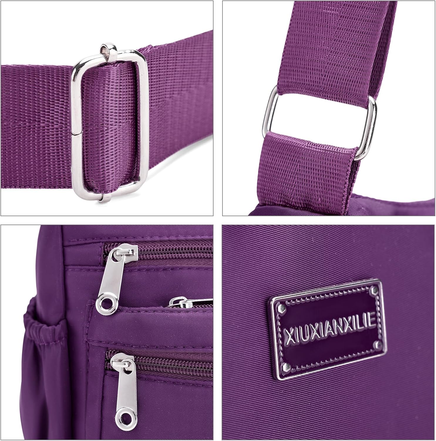 Crossbody Shoulder Bag for Women Handbag Purse, Large Nylon Tote with Adjustable Strap