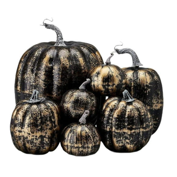 Calabazas artificiales de espuma Macarena Decoración de Halloween 7 piezas
