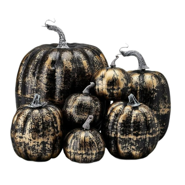 Calabazas artificiales de espuma Macarena Decoración de Halloween 7 piezas
