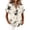 11*Gray, variant on Women Short Sleeve Button Down Shirt Floral Print Casual Loose Fit Blouse Lightweight Turn Collar Top Beige L