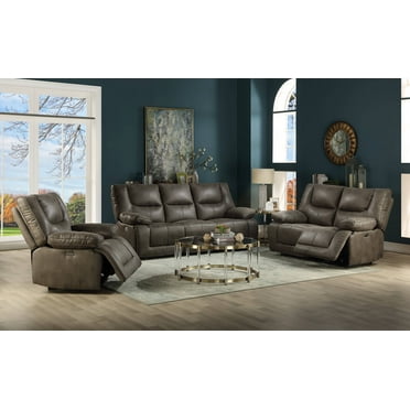 ACME Harumi Fabric Horizontal Tufted Power Reclining Sofa in Gray